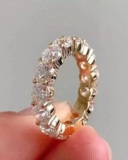 3.10Ct Round Created Diamond Full Eternity Wedding Band 14K Yellow Gold Plated