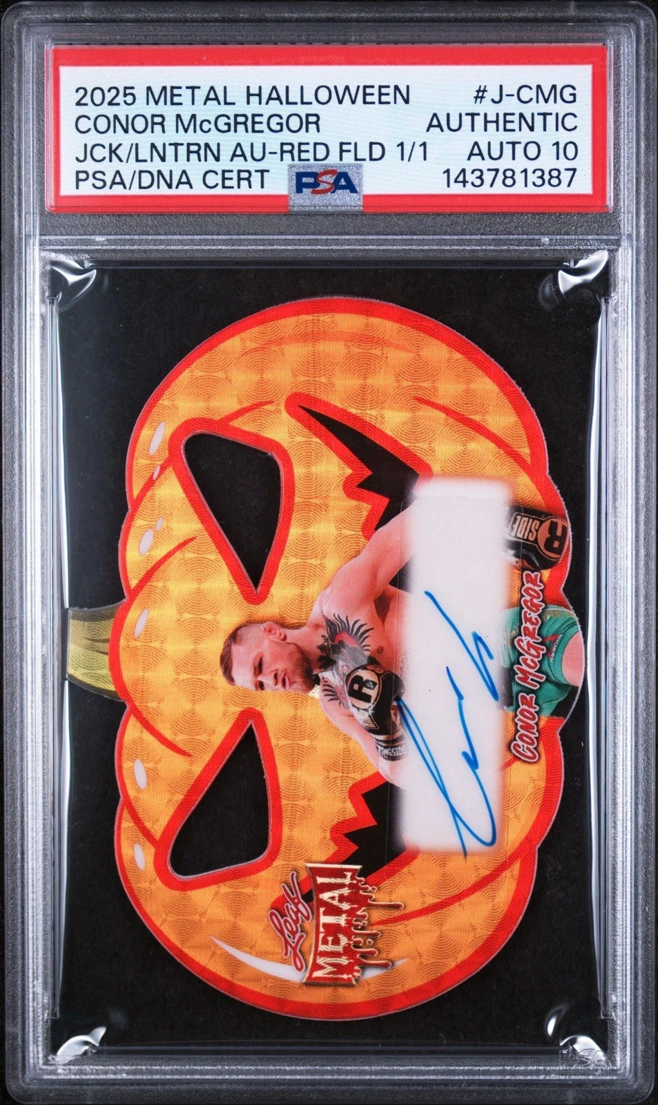 CONOR MCGREGOR / 1 of 1/ PSA 10 Auto 1/1 Red 2025 LEAF METAL HALLOWEEN Autograph view 1