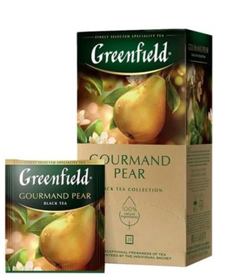 Greenfield Gourmand Pear   Schwarzer Tee mit Birnenaroma   25 Teebeutel