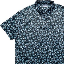 Ben Hogan Performance Men's 2XL Short Sleeve Golf Polo Shirt Black Teal Leaf