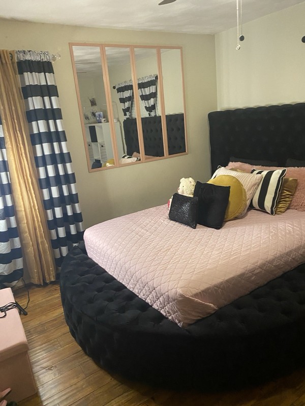 Queen Black Tufted Upholstered Bed Frame w/ Headboard & Footboard Modern