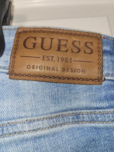 Guess wyatt short Men's Burton Rip Denim Shorts Blue Denim Size 32 - Picture 4 of 6