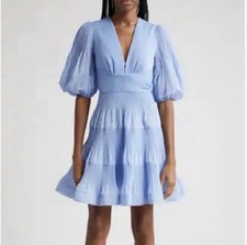 Zimmermann Women's Dress Brand New Size 0P US 2/4 Blue Pleated Mini Dress NWOT