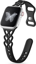 Slim Braided Silicone Band: for Apple Watch Bands Women 40Mm 41Mm 42Mm 38Mm 44Mm