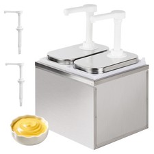 Saucenspender Ketchup-, Senf Mayospender Soßenspender Dosierer Edelstahl 2 x 2 L