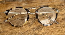 VTG Polo Ralph Lauren Preppy 90s Gold Tortoise Scholarly Round Glasses 6094