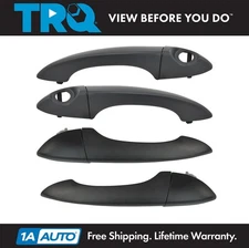 TRQ Front & Rear Exterior Door Handles Black Smooth Kit Set of 4 for BMW X5 SUV