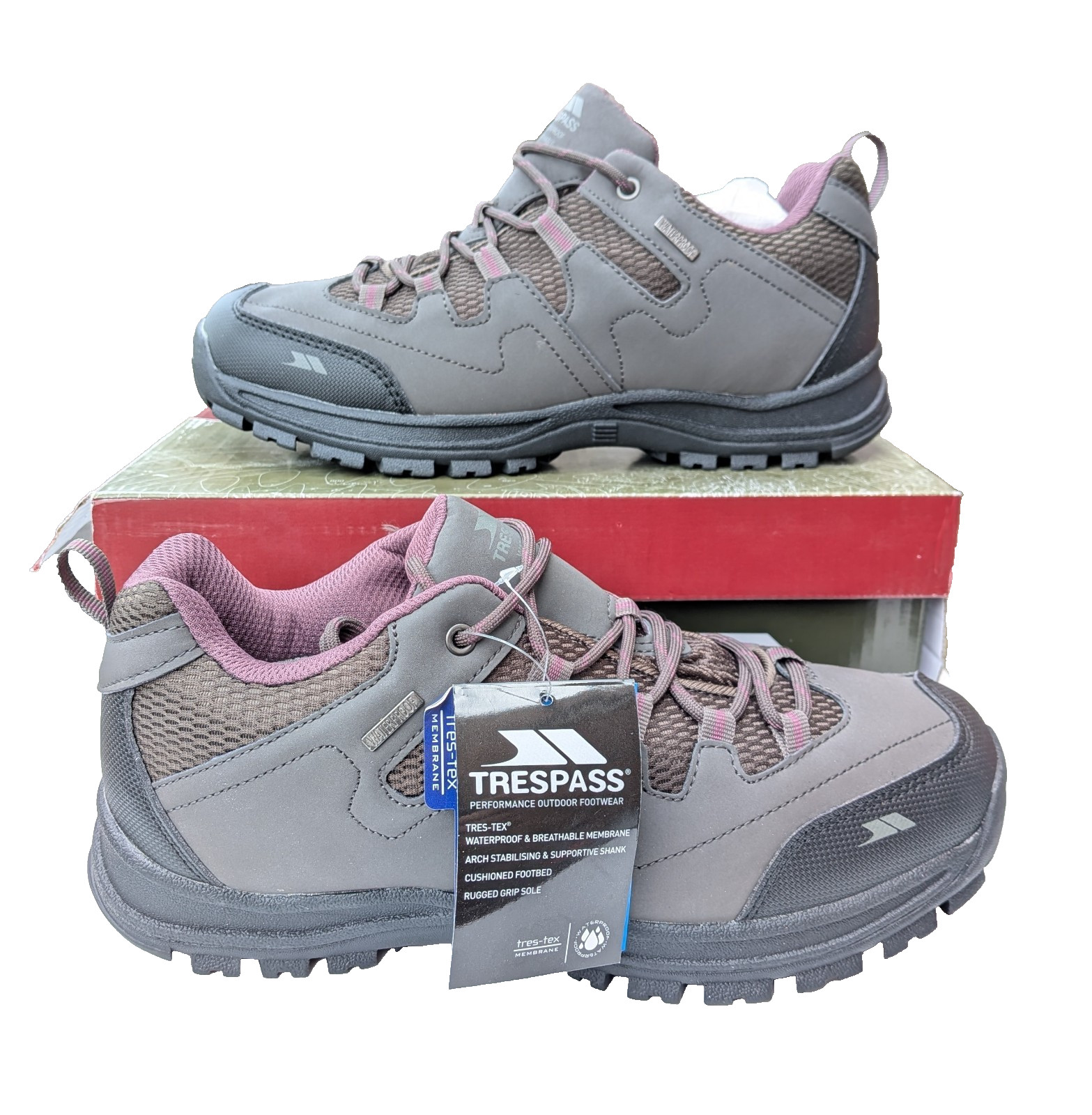 Trespass Womens UK 9 Walking Boots Low Cut Waterproof Hiking Shoe Trekking Mitzi - Image 2