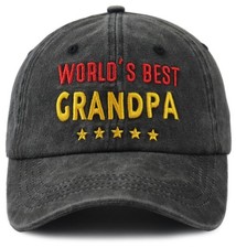 Gifts for Grandpa, Grandpa Hats Men, One Size, World's Best Grandpa-black