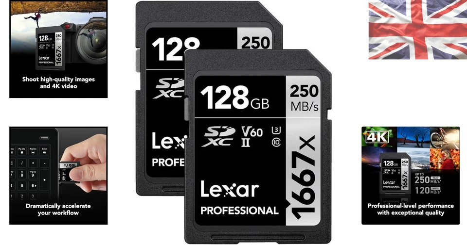 Temperature-Proof 128GB UHS-II Memory Cards - 250MB/s for Creative Professionals - Image 2 of 4