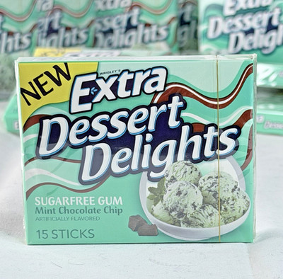 Extra Dessert Delights Mint Chocolate Chip Gum sealed collector packs RARE!!