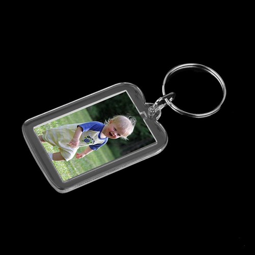 20PCS Transparent Blank Picture Frame Keychain Insert Photo Split Key Ring - Picture 2 of 11