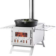 Wood Stove 80 In. Stainless Steel Camping Tent Stove Portable Wood Burning Stove