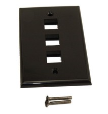 Wallplate: Keystone 3 Hole - Black