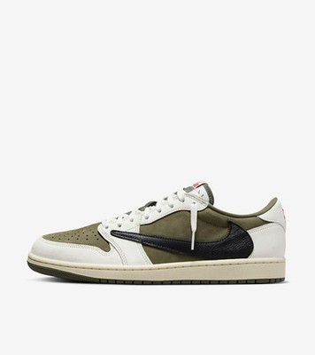 Nike Air Jordan 1 Retro Low OG Travis Scott Medium Olive size 9 M / 10.5 W mocha