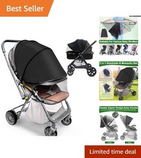 2-in-1 Baby Mosquito Net and Sunshade for Stroller - Breathable Portable