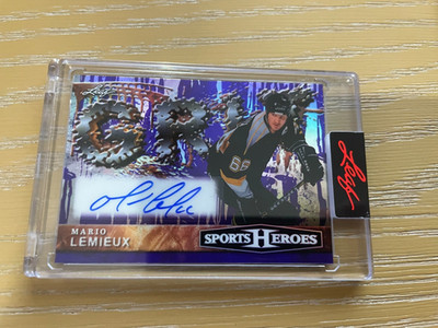 2026 Leaf Sports Heros Mario Lemieux Grit Purple Auto /8 HOF