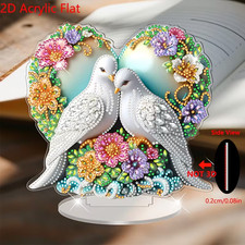 Diamond Art Dove Standing Ornament Acrylic Gem Craft.
