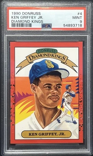 1990 Dunruss Diamond Kings No. 4 KEN GRIFFEY JR, PSA 9, MINT (718)