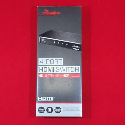 Rocketfish RF-G1501 4 Port 4K HDMI Switch with Remote Control