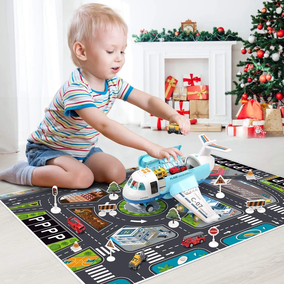 CUTE STONE Toy Airplane with Smoke, Lights & Sounds, Friction Powered Plane T... - Image 2 of 4