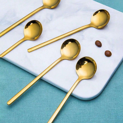 2-8 Long Handle Teaspoons Tea Spoon Stainless Steel Coffee Latte Ice-cream spoon