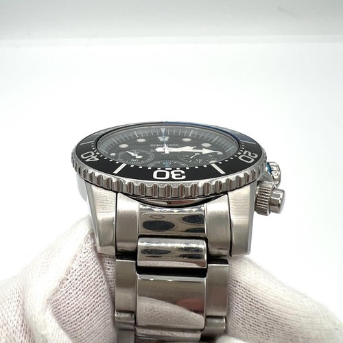 SEIKO Prospex V175-0AD0 Solar Chronograph Men's Diver Watch Blue - Picture 7 of 11