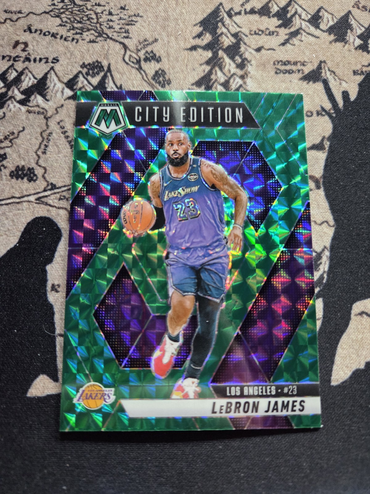 2024-25 Panini Mosaic Lebron James #286 City Edition Green Mosaic Lakers