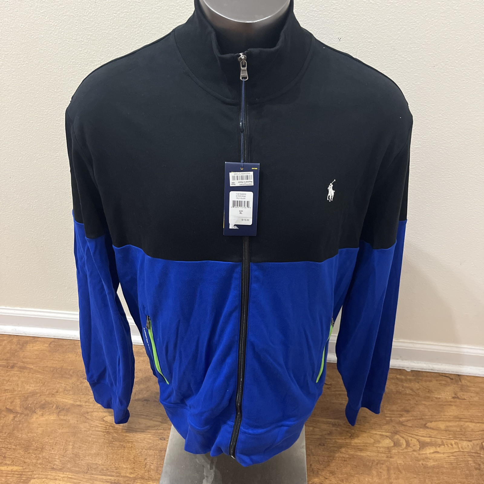 POLO Ralph Lauren PRL uomo pony logo full zip felpa giacca pista taglia XL