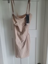 NWT Cupid Intimates Tummy control Strapless Slip Shapewear Beige size 36