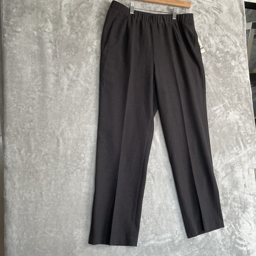 NEW Kim Rogers Caroline Pants Womens 12 Short Straight Leg Elastic Waist Gray - Picture 2 of 11