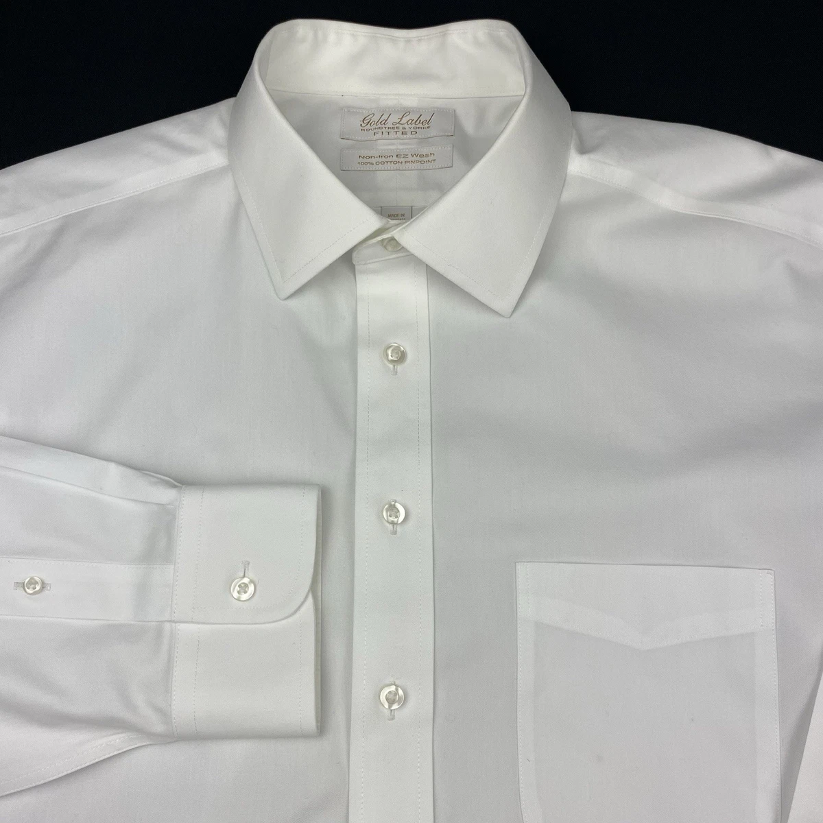 Roundtree & Yorke White Solid Dress Shirts for Men for sale | eBay