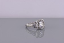 Epiphany Sterling Silver Cubic Zirconia Halo Swirled Accent Band Ring 925 Sz: 6