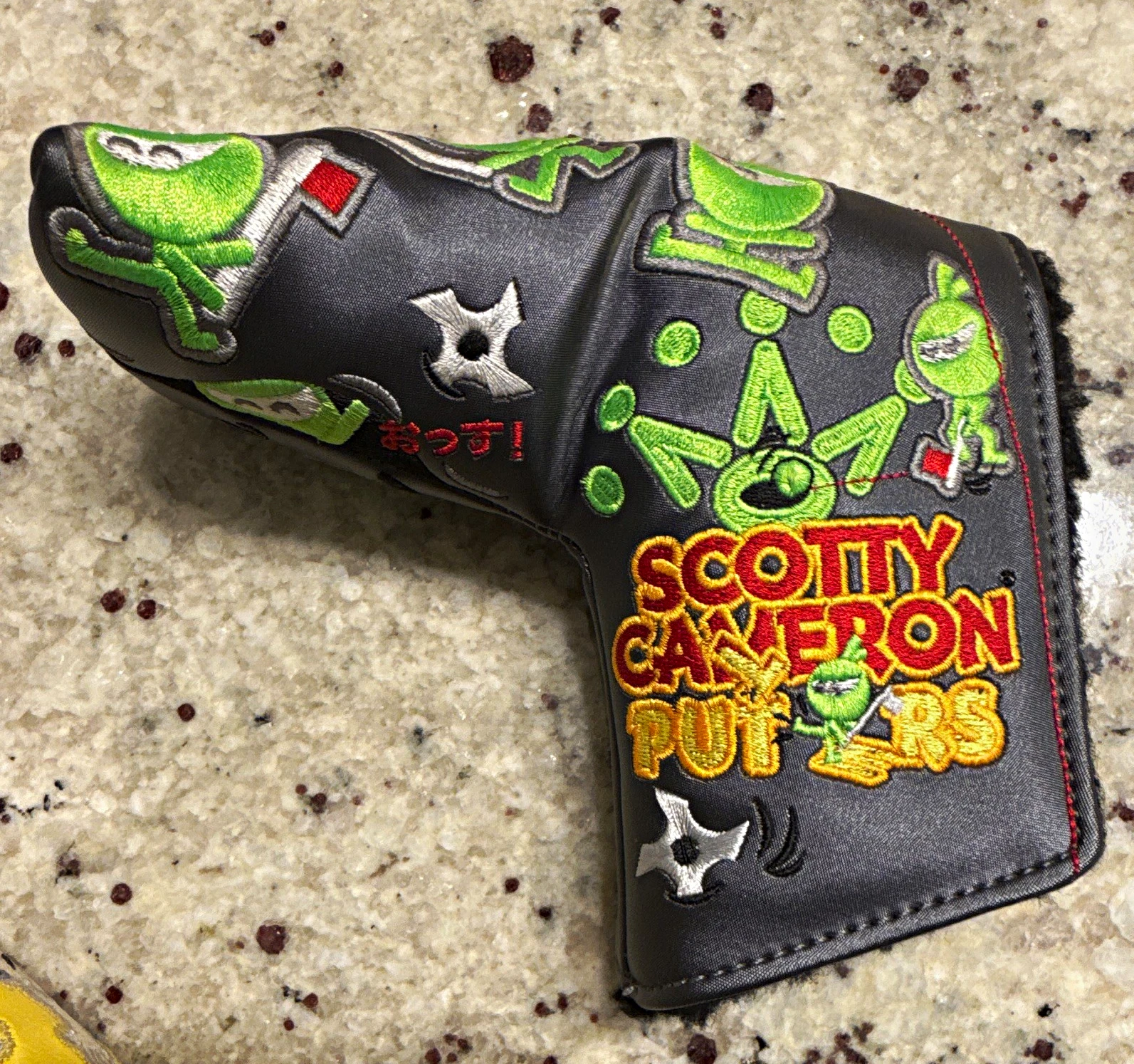 Scotty Cameron Eddie Mame Putter Headcover Black/Green Leather Embroidered