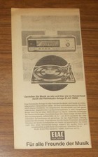 Seltene Werbung vintage ELAC 3000 HiFi Heimstudio Anlage - Miracord 50 H 1966