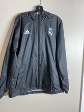 Adidas Real Madrid DNA Windbreaker Hooded Jacket Men  s Size large EUC