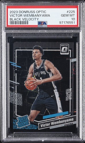 Victor Wembanyama [Black Velocity] #225 2023 Panini Donruss Optic card