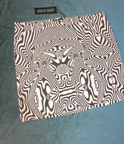 Current Mood Trippy Swirl Mini Skirt New! Size XXL Rave Stretch Skirt. Festival
