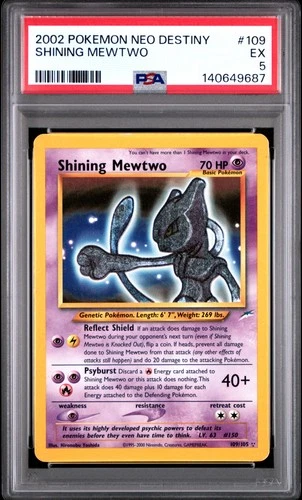 PSA 5 Pokemon TCG 2002 Pokemon Neo Destiny #109 Shining Mewtwo EX WOW!!