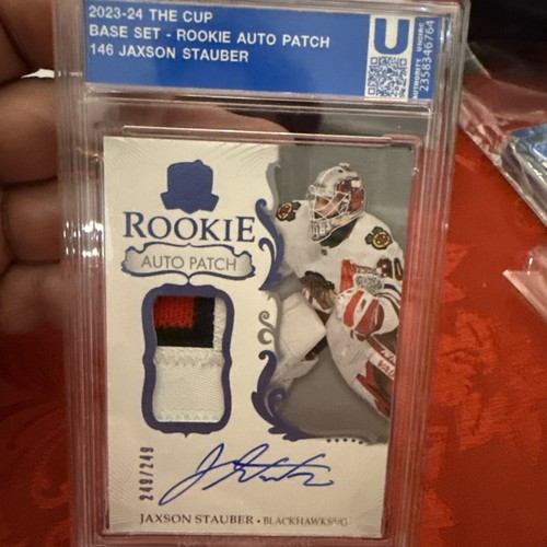 2023-24 Upper Deck The Cup Jaxson Stauber Rookie Auto Patch /249 Blackhawks