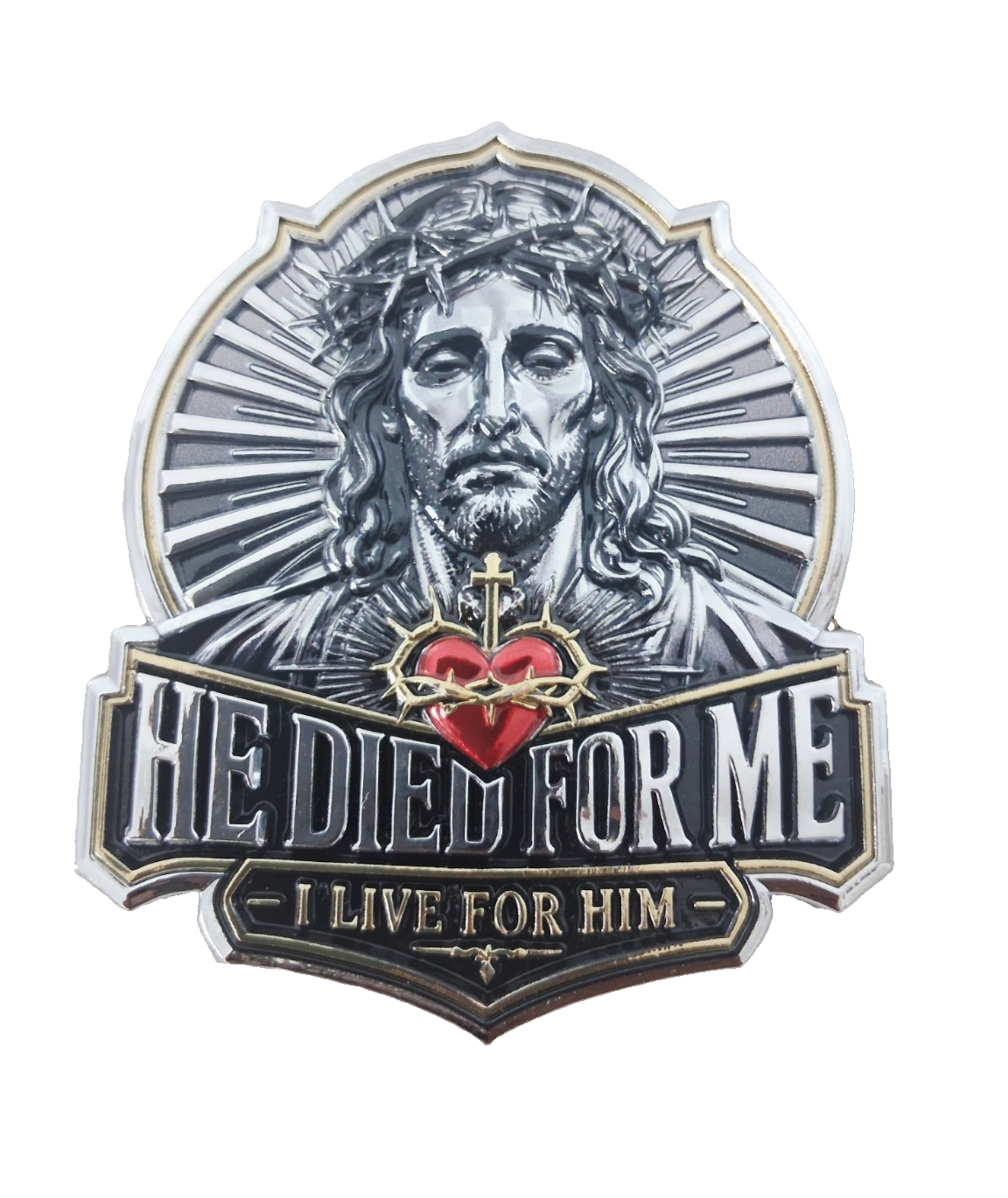 He Died For Me I live for Him Christian Metal Auto Decal 3D Pattern | eBay