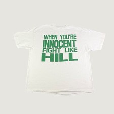 Vintage Hanes Beefy-T Fight Like Hill Graphic T-Shirt Mens XL White Made in USA
