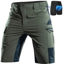 Mountain-Bike-Shorts-Mens-Padded Biking Baggy Cycling Short Padding Liner wit...