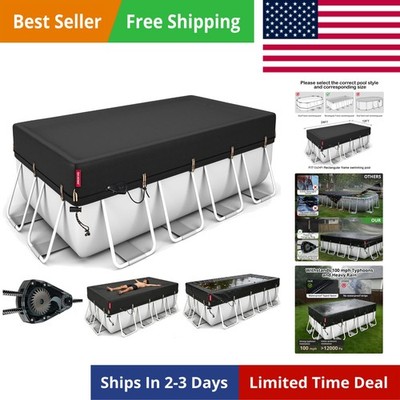 12x24ft Rectangular Pool Cover,[Ultimate Windproof & Tear-Resistant Fabric],S...