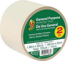 Duck Brand General Purpose Masking Tape Beige, 1.88" X 60 Yd., 2-Pack