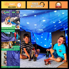 Kids Blanket Fort Building Kit - Safety Certified Play Tent for Ages 3-12