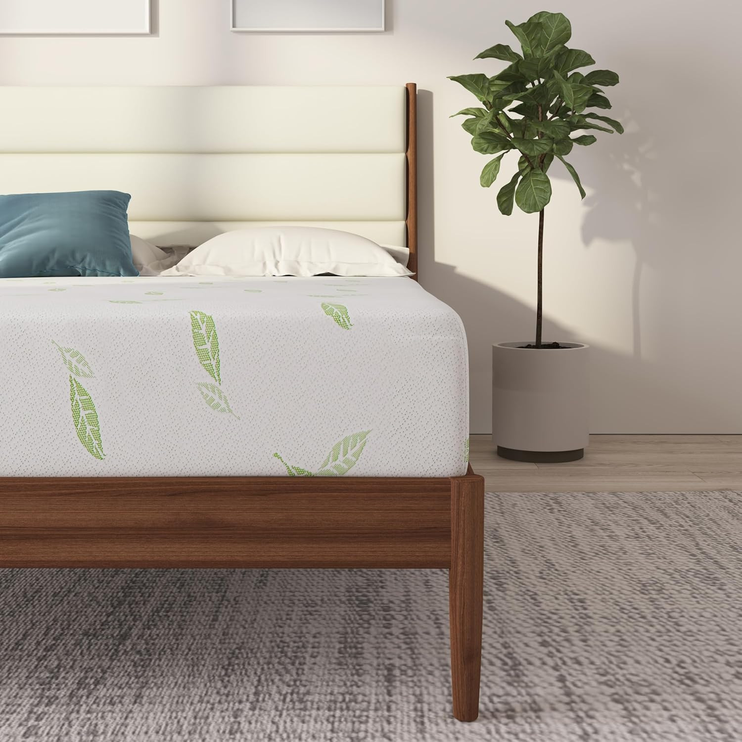 Queen Size 8" Green Tea Infused Memory Foam Mattress - CertiPUR-US Certified