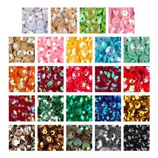 22000 PCS 4mm Loose Cup Sequins 24 Colors Rainbow Bulk Iridescent Spangles