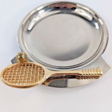 VTG Tennis Trinket Dish Catch All Tray Coin Key Holder Ashtray Player Racket Bal