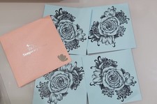 DaLin 4 Sheets Temporary Tattoos for Men /Women Flowers Collection Black Rose